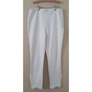 Lyssé White Fringe Bottom Pants